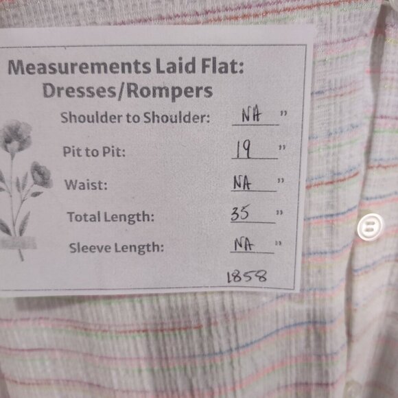 Women's LOFT Beach Coverup Dress White Rainbow Pinstripe Size M - Picture 8 of 8